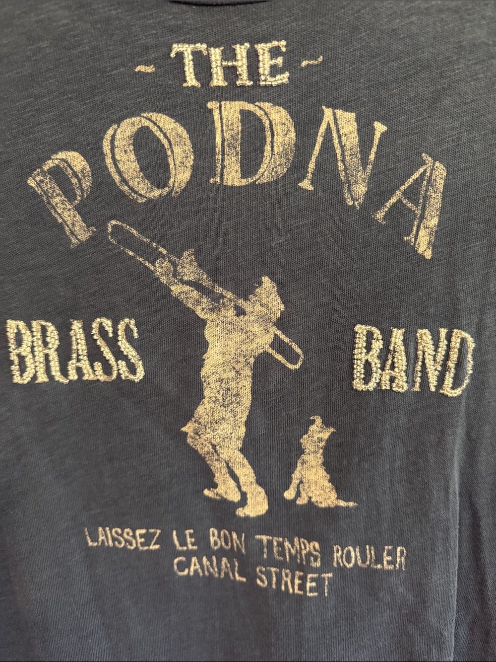 J. Crew Navy Graphic Brass Band Short Sleeve Tee - Picture 3 of 5